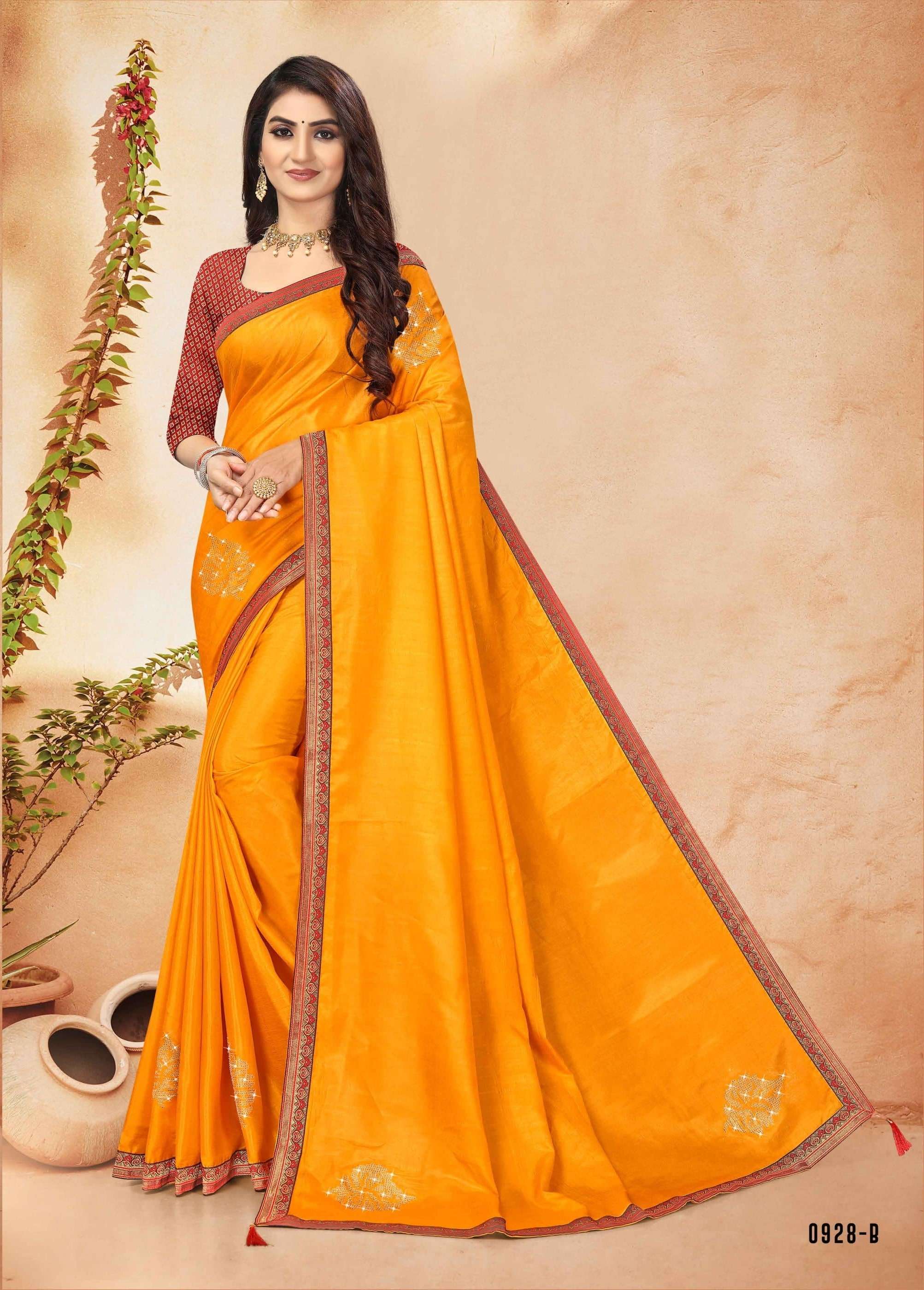 KHEER MOHAN BY INDIAN WOMEN 0928-A TO 0928-H SERIES INDIAN TRADITIONAL WEAR COLLECTION BEAUTIFUL STYLISH FANCY COLORFUL PARTY WEAR & OCCASIONAL WEAR VICHITRA SILK SAREES AT WHOLESALE PRICE