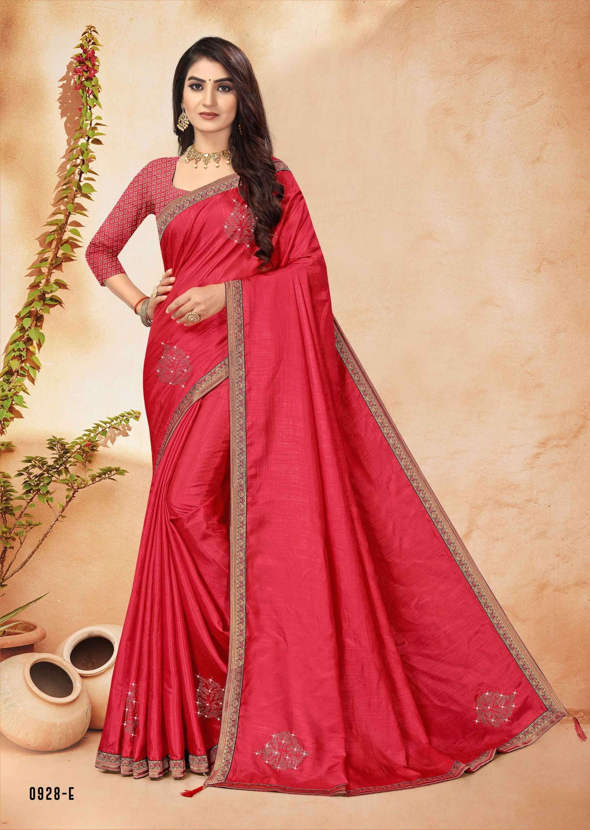 KHEER MOHAN BY INDIAN WOMEN 0928-A TO 0928-H SERIES INDIAN TRADITIONAL WEAR COLLECTION BEAUTIFUL STYLISH FANCY COLORFUL PARTY WEAR & OCCASIONAL WEAR VICHITRA SILK SAREES AT WHOLESALE PRICE