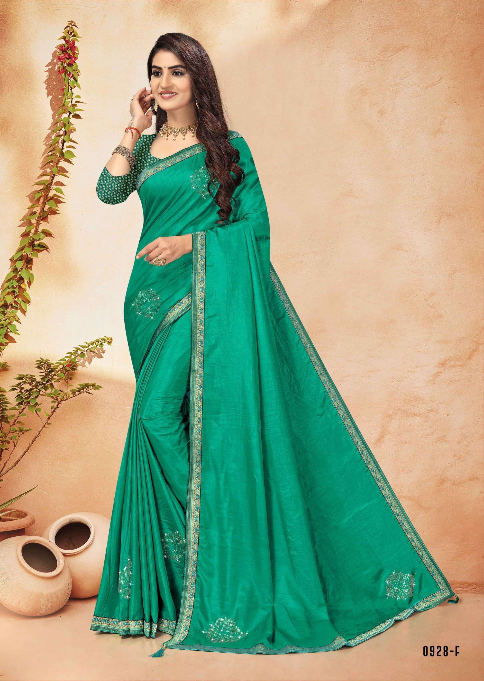 KHEER MOHAN BY INDIAN WOMEN 0928-A TO 0928-H SERIES INDIAN TRADITIONAL WEAR COLLECTION BEAUTIFUL STYLISH FANCY COLORFUL PARTY WEAR & OCCASIONAL WEAR VICHITRA SILK SAREES AT WHOLESALE PRICE