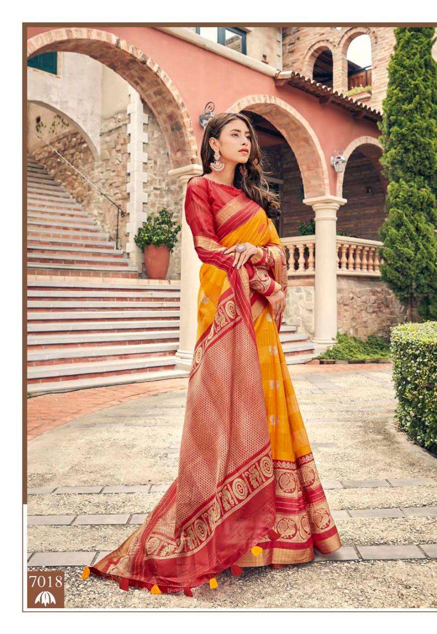 WEAVES BANARASI SILK VOL-2 BY SIDDHANT WEAVES 7013 TO 7024 SERIES INDIAN TRADITIONAL WEAR COLLECTION BEAUTIFUL STYLISH FANCY COLORFUL PARTY WEAR & OCCASIONAL WEAR BANARASI SILK SAREES AT WHOLESALE PRICE