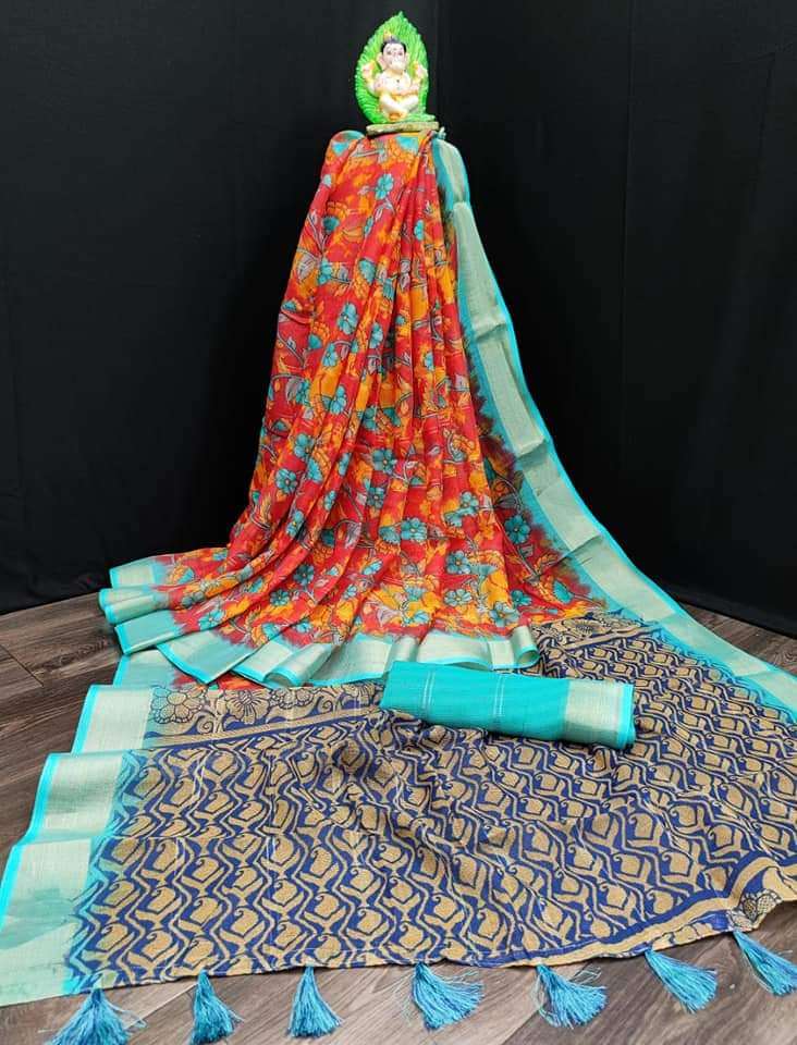 PURE LINEN BY MYRA FASHION 01 TO 06 SERIES INDIAN TRADITIONAL WEAR COLLECTION BEAUTIFUL STYLISH FANCY COLORFUL PARTY WEAR & OCCASIONAL WEAR LINEN COTTON SAREES AT WHOLESALE PRICE