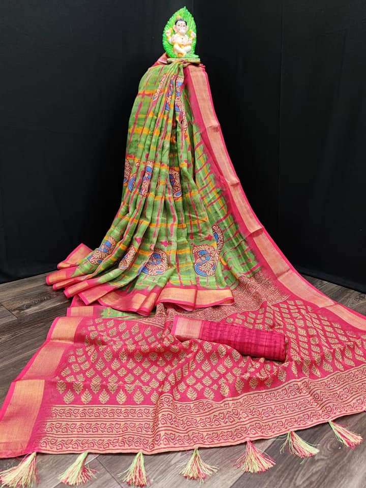 PURE LINEN BY MYRA FASHION 01 TO 06 SERIES INDIAN TRADITIONAL WEAR COLLECTION BEAUTIFUL STYLISH FANCY COLORFUL PARTY WEAR & OCCASIONAL WEAR LINEN COTTON SAREES AT WHOLESALE PRICE
