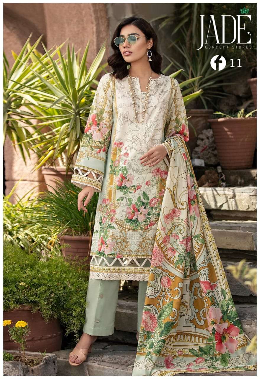FIRDOUS URBANE VOL-2 BY JADE 11 TO 18 SERIES BEAUTIFUL SUITS COLORFUL STYLISH FANCY CASUAL WEAR & ETHNIC WEAR PURE LAWN DRESSES AT WHOLESALE PRICE