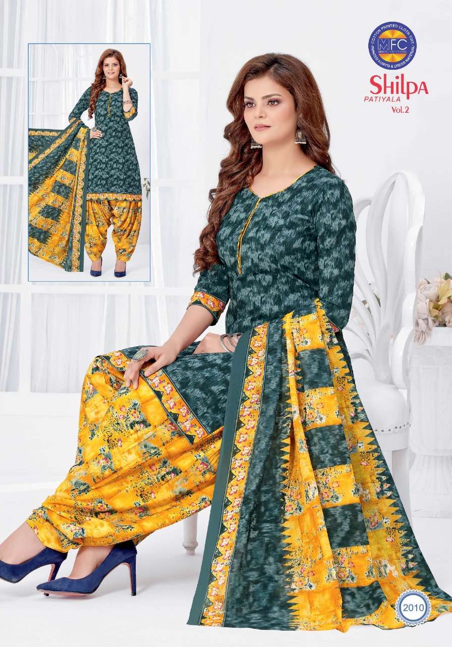 SHILPA PATIYALA VOL-2 BY MFC 2001 TO 2012 SERIES BEAUTIFUL SUITS COLORFUL STYLISH FANCY CASUAL WEAR & ETHNIC WEAR PURE COTTON DRESSES AT WHOLESALE PRICE