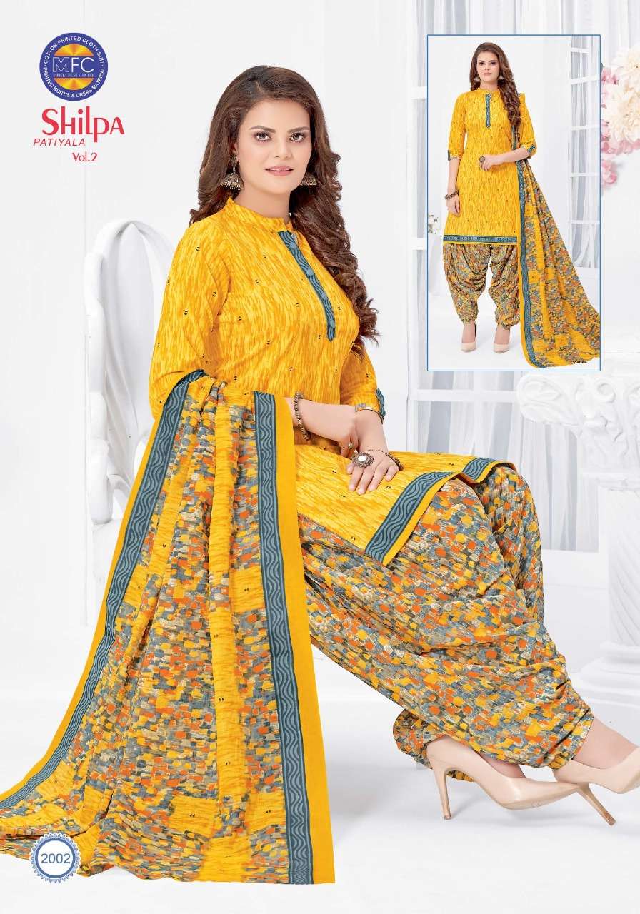 SHILPA PATIYALA VOL-2 BY MFC 2001 TO 2012 SERIES BEAUTIFUL SUITS COLORFUL STYLISH FANCY CASUAL WEAR & ETHNIC WEAR PURE COTTON DRESSES AT WHOLESALE PRICE