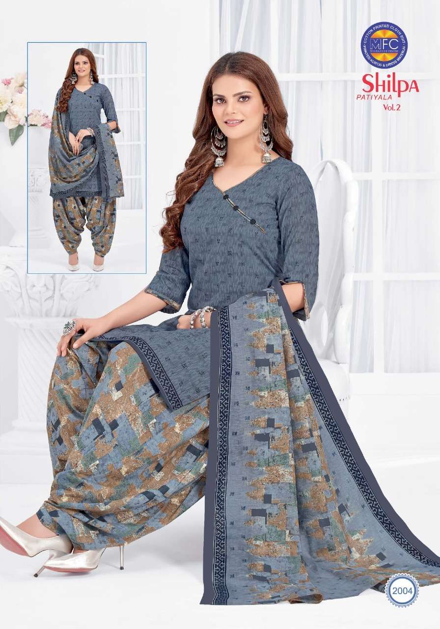 SHILPA PATIYALA VOL-2 BY MFC 2001 TO 2012 SERIES BEAUTIFUL SUITS COLORFUL STYLISH FANCY CASUAL WEAR & ETHNIC WEAR PURE COTTON DRESSES AT WHOLESALE PRICE