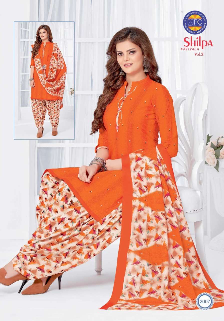 SHILPA PATIYALA VOL-2 BY MFC 2001 TO 2012 SERIES BEAUTIFUL SUITS COLORFUL STYLISH FANCY CASUAL WEAR & ETHNIC WEAR PURE COTTON DRESSES AT WHOLESALE PRICE