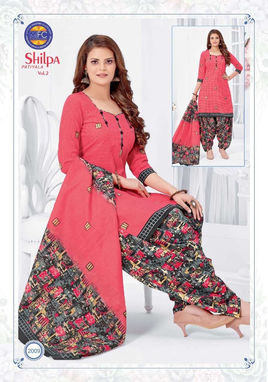 SHILPA PATIYALA VOL-2 BY MFC 2001 TO 2012 SERIES BEAUTIFUL SUITS COLORFUL STYLISH FANCY CASUAL WEAR & ETHNIC WEAR PURE COTTON DRESSES AT WHOLESALE PRICE