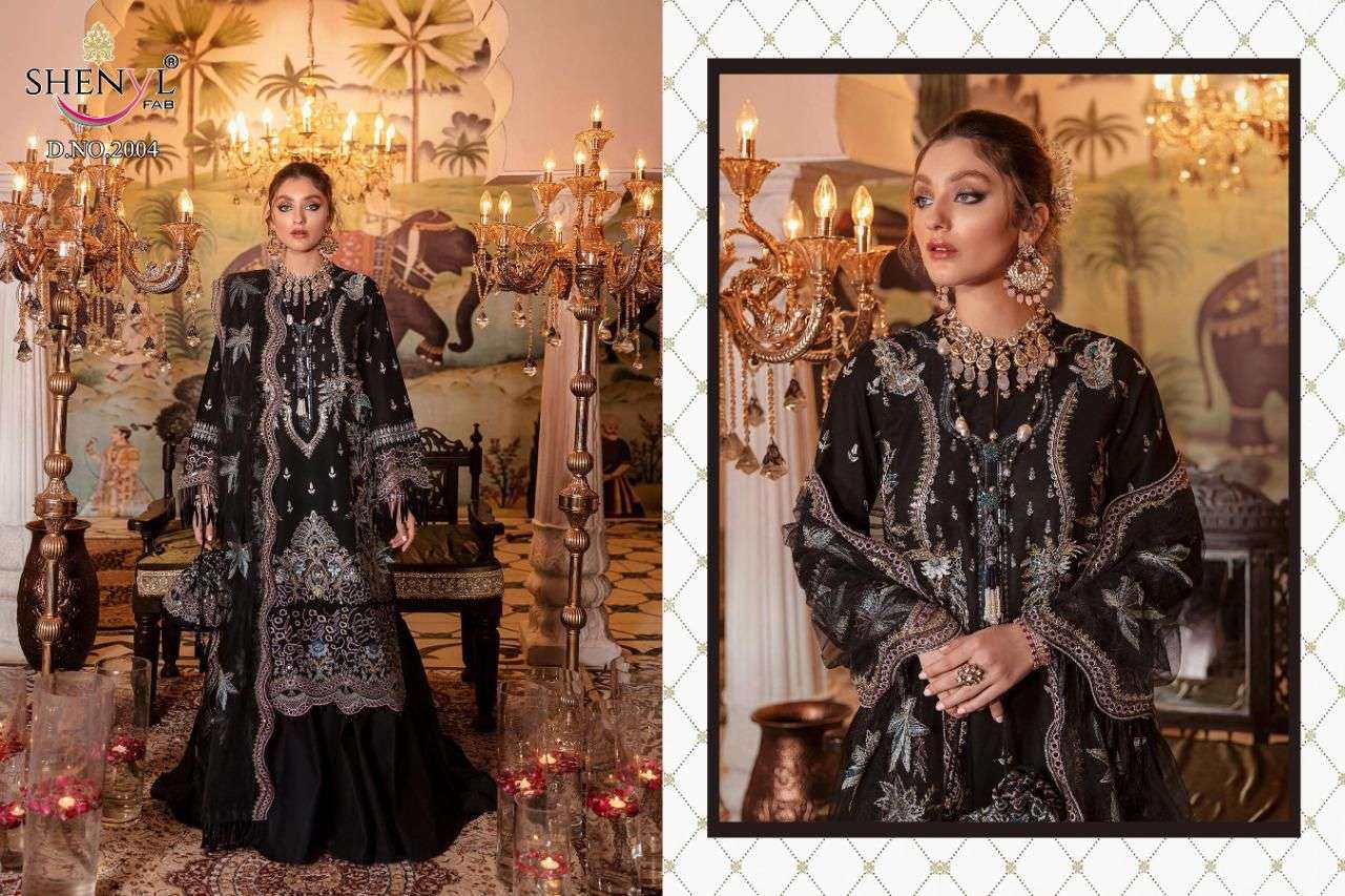 AIROZEH VOL-2 BY SHENYL FABS 2001 TO 2004 SERIES DESIGNER PAKISTANI SUITS BEAUTIFUL STYLISH FANCY COLORFUL PARTY WEAR & ETHNIC WEAR FAUX GEORGETTE EMBROIDERED DRESSES AT WHOLESALE PRICE