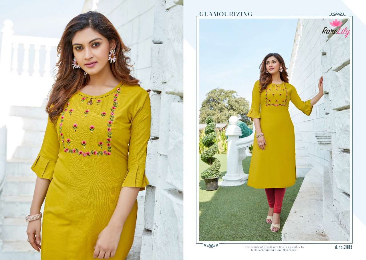 NETFLIX BY RARE LILY 2001 TO 2009 SERIES DESIGNER STYLISH FANCY COLORFUL BEAUTIFUL PARTY WEAR & ETHNIC WEAR COLLECTION RAYON WITH WORK KURTIS AT WHOLESALE PRICE