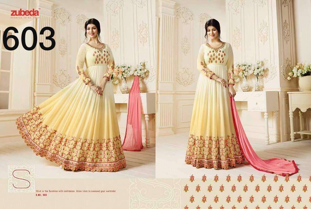 ZUBEDA HIT COLLECTION BY ZUBEDA BEAUTIFUL SUITS STYLISH FANCY COLORFUL PARTY WEAR & OCCASIONAL WEAR GEORGETTE SATIN DRESSES AT WHOLESALE PRICE