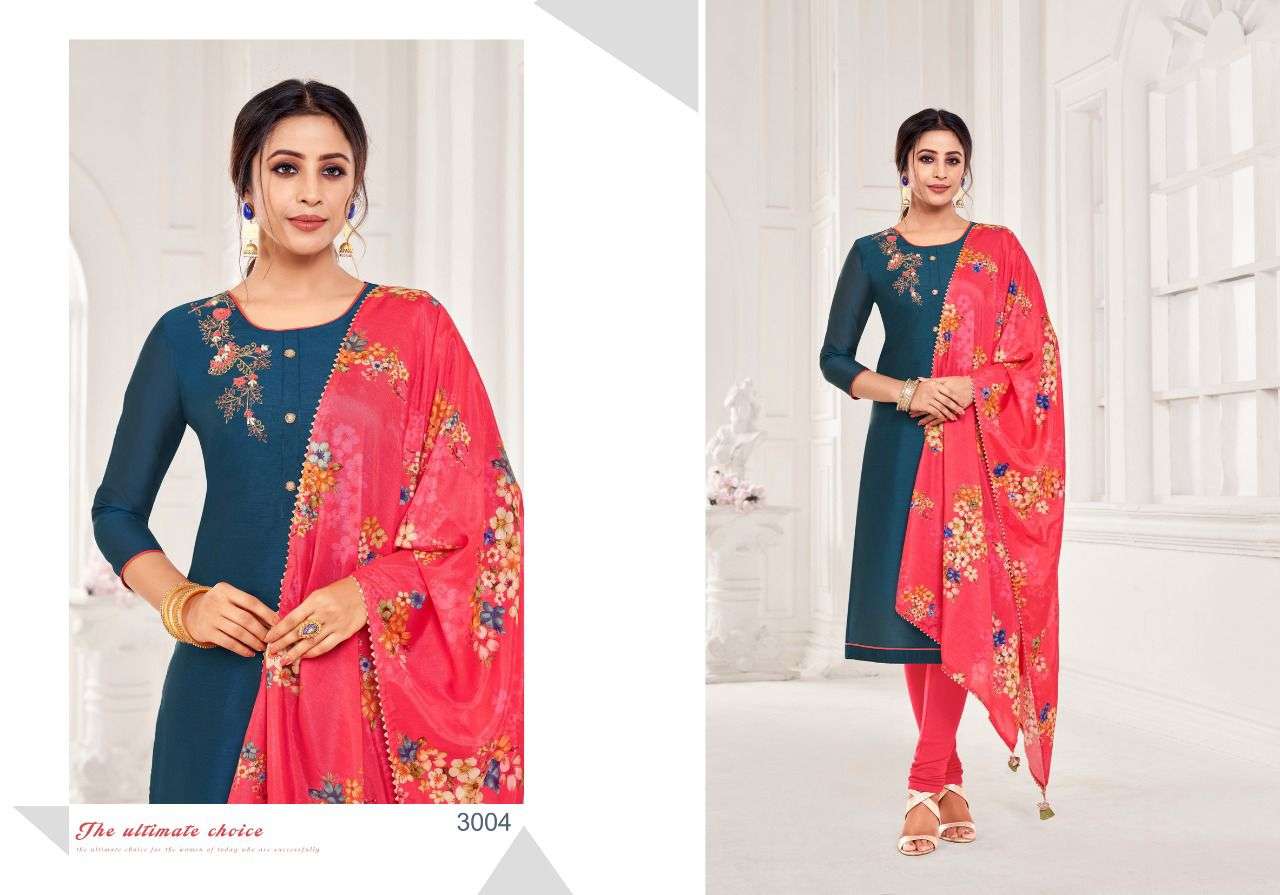 MAGIC SPECIAL VOL-3 BY SHAGUN 3001 TO 3008 SERIES BEAUTIFUL STYLISH SHARARA SUITS FANCY COLORFUL CASUAL WEAR & ETHNIC WEAR & READY TO WEAR MIX DRESSES AT WHOLESALE PRICE