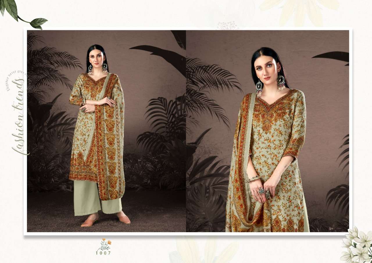 NAAZ BY KESARIYA 1001 TO 1008 SERIES BEAUTIFUL STYLISH SHARARA SUITS FANCY COLORFUL CASUAL WEAR & ETHNIC WEAR & READY TO WEAR PASHMINA JACQUARD PRINTED DRESSES AT WHOLESALE PRICE