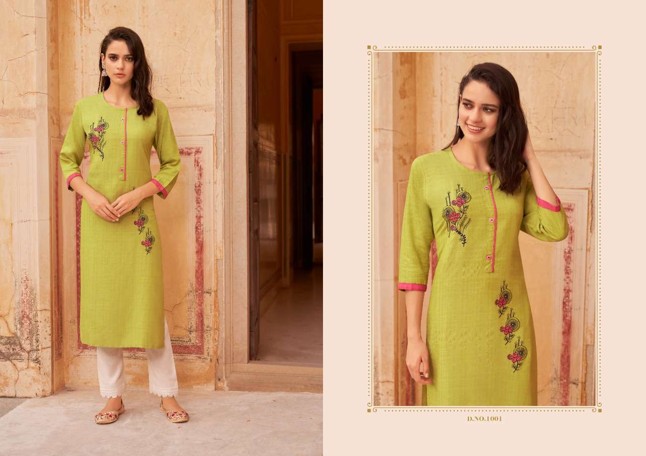 BAANI BY KIVI 1001 TO 1006 SERIES DESIGNER STYLISH FANCY COLORFUL BEAUTIFUL PARTY WEAR & ETHNIC WEAR COLLECTION FANCY EMBROIDERY KURTIS AT WHOLESALE PRICE