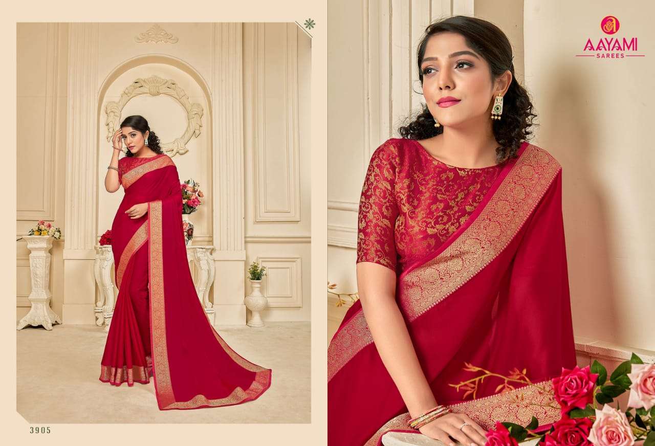 SARAS VOL-4 BY AAYAMI 3901 TO 3912 SERIES INDIAN TRADITIONAL WEAR COLLECTION BEAUTIFUL STYLISH FANCY COLORFUL PARTY WEAR & OCCASIONAL WEAR SATIN GEORGETTE SAREES AT WHOLESALE PRICE