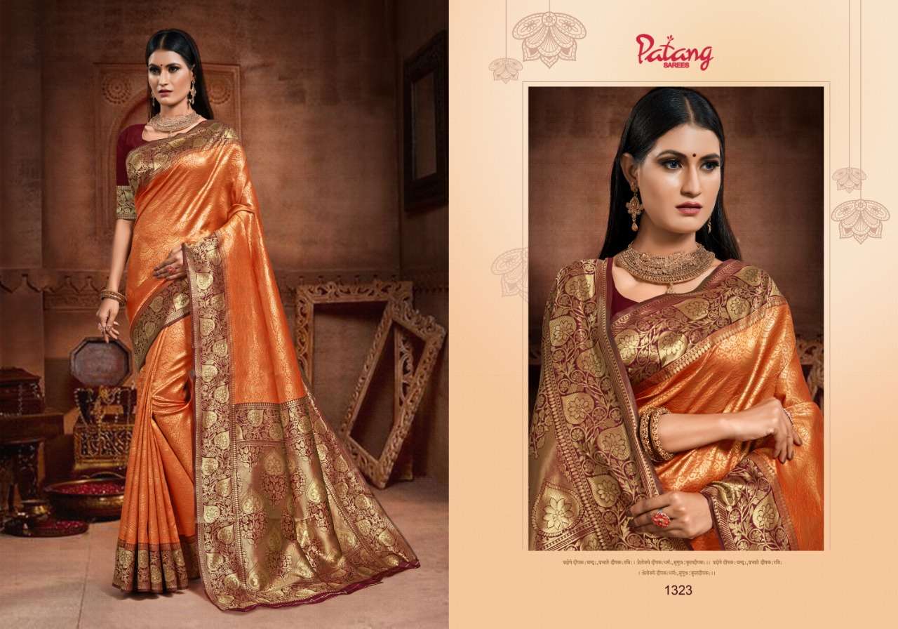 INNAYA BY PATANG SAREES 1321 TO 1328 SERIES INDIAN TRADITIONAL WEAR COLLECTION BEAUTIFUL STYLISH FANCY COLORFUL PARTY WEAR & OCCASIONAL WEAR SILK SAREES AT WHOLESALE PRICE