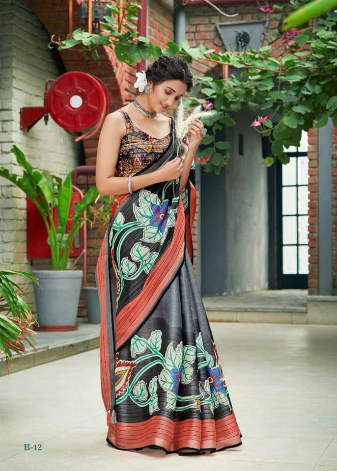 BUDEWIESER BY SHREYANS 01 TO 08 SERIES INDIAN TRADITIONAL WEAR COLLECTION BEAUTIFUL STYLISH FANCY COLORFUL PARTY WEAR & OCCASIONAL WEAR PURE LINEN SAREES AT WHOLESALE PRICE