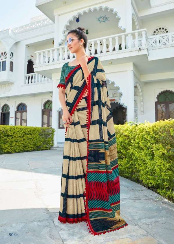 MYRA 8019 SERIES BY MYRA 8019 TO 8025 SERIES INDIAN TRADITIONAL WEAR COLLECTION BEAUTIFUL STYLISH FANCY COLORFUL PARTY WEAR & OCCASIONAL WEAR SOFT COTTON SAREES AT WHOLESALE PRICE