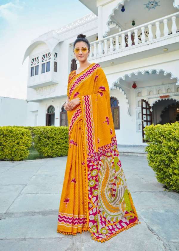 MYRA 8019 SERIES BY MYRA 8019 TO 8025 SERIES INDIAN TRADITIONAL WEAR COLLECTION BEAUTIFUL STYLISH FANCY COLORFUL PARTY WEAR & OCCASIONAL WEAR SOFT COTTON SAREES AT WHOLESALE PRICE