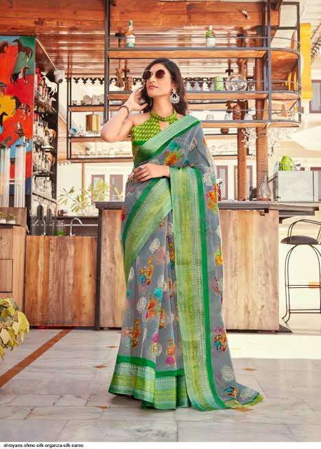 SHINE SILK BY SHREYANS 03 TO 12 SERIES INDIAN TRADITIONAL WEAR COLLECTION BEAUTIFUL STYLISH FANCY COLORFUL PARTY WEAR & OCCASIONAL WEAR ORGANZA SAREES AT WHOLESALE PRICE
