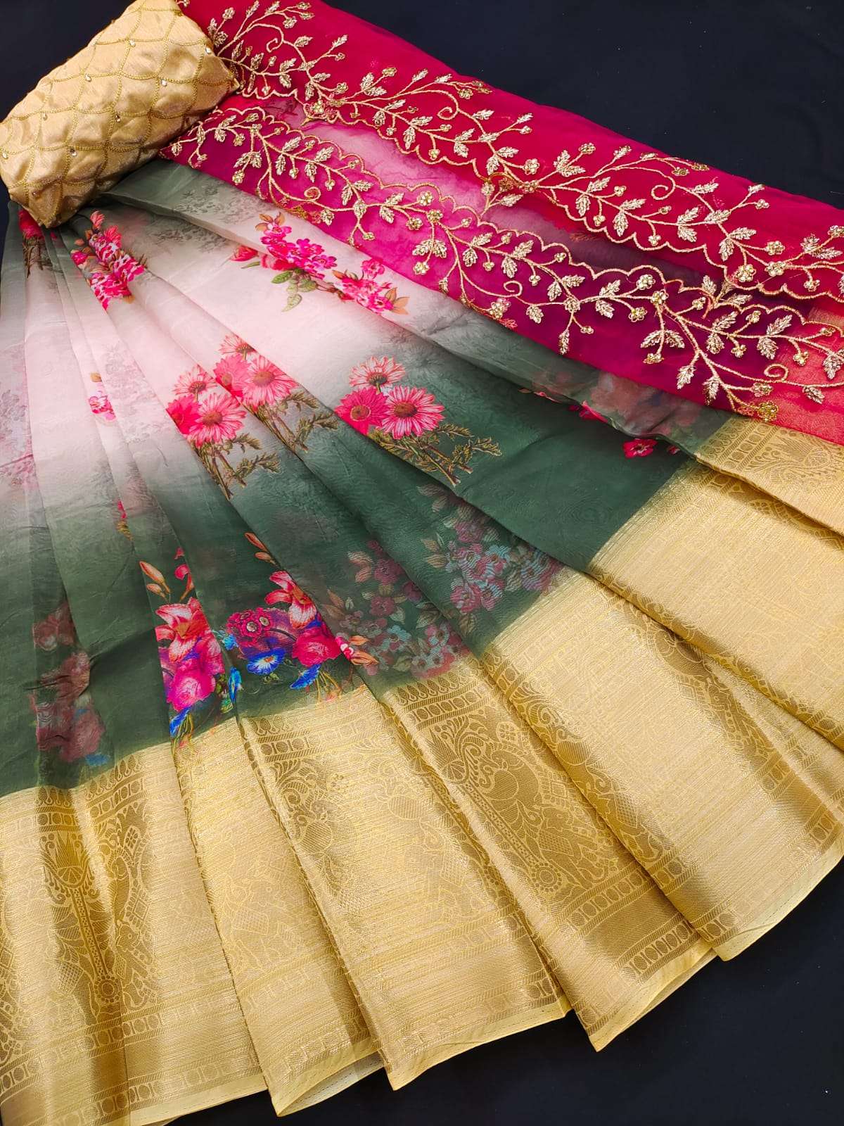 MYRA VOL-9 BY MYRA 901 TO 908 SERIES INDIAN TRADITIONAL WEAR COLLECTION BEAUTIFUL STYLISH FANCY COLORFUL PARTY WEAR & OCCASIONAL WEAR ORGANZA JACQUARD SAREES AT WHOLESALE PRICE