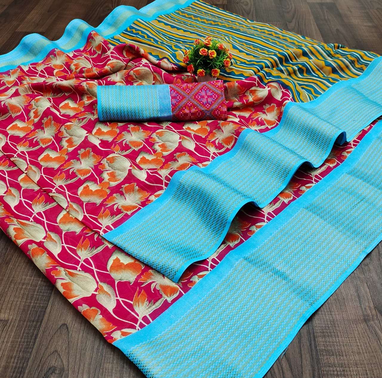 PREMIUM QUALITY VOL-2 BY MYRA 201 TO 207 SERIES INDIAN TRADITIONAL WEAR COLLECTION BEAUTIFUL STYLISH FANCY COLORFUL PARTY WEAR & OCCASIONAL WEAR COTTON SAREES AT WHOLESALE PRICE