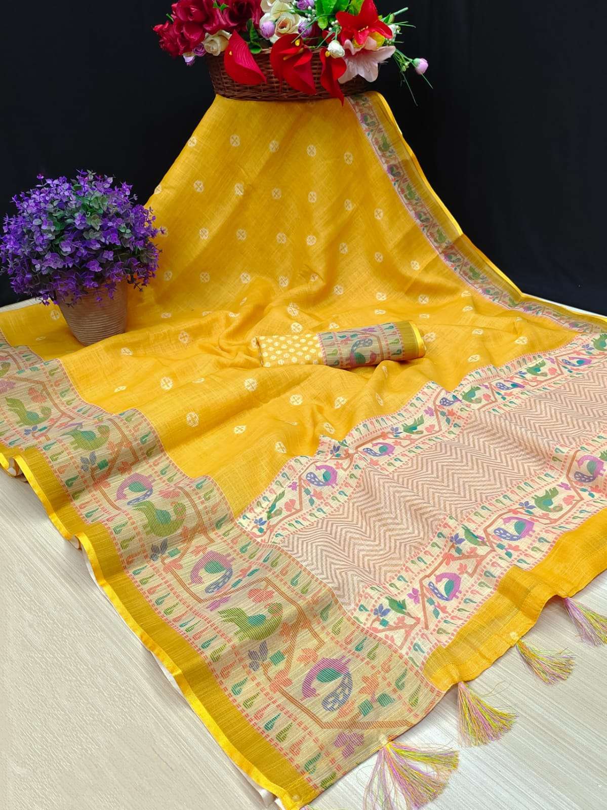 PREMIUM QUALITY VOL-3 BY MYRA 301 TO 312 SERIES INDIAN TRADITIONAL WEAR COLLECTION BEAUTIFUL STYLISH FANCY COLORFUL PARTY WEAR & OCCASIONAL WEAR LINEN SAREES AT WHOLESALE PRICE