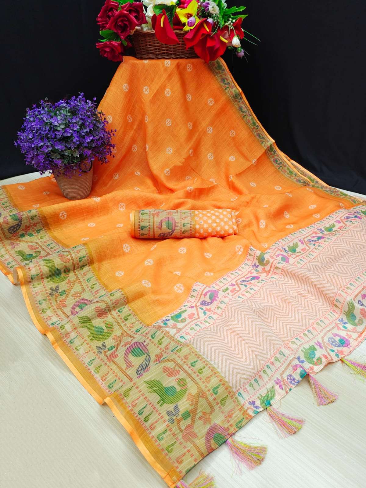 PREMIUM QUALITY VOL-3 BY MYRA 301 TO 312 SERIES INDIAN TRADITIONAL WEAR COLLECTION BEAUTIFUL STYLISH FANCY COLORFUL PARTY WEAR & OCCASIONAL WEAR LINEN SAREES AT WHOLESALE PRICE