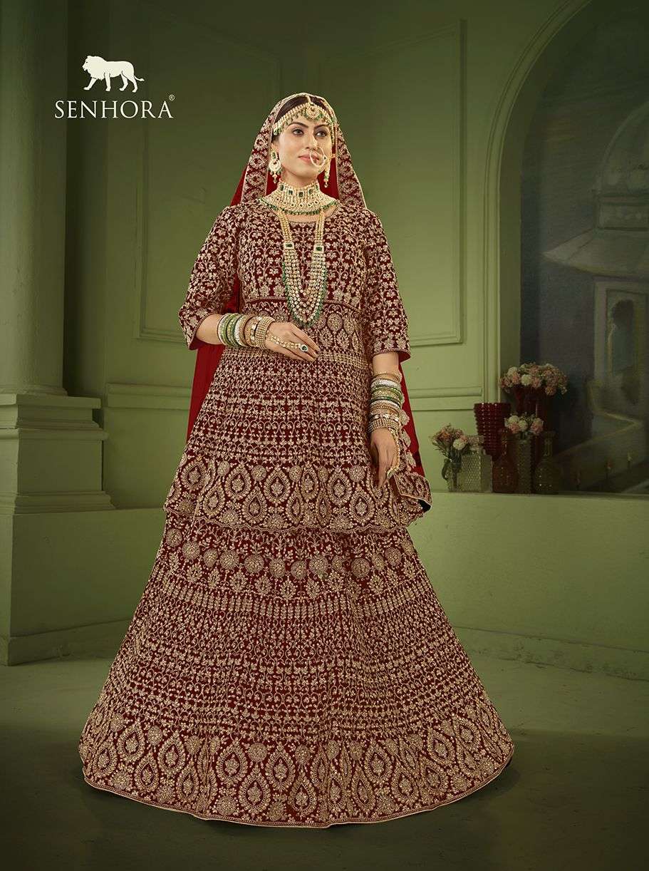 Peplum Bridal Heritage Vol-8 By Senhora Dresses 2019 To 2021 Series Beautiful Stylish Sharara Suits Fancy Colorful Casual Wear & Ethnic Wear & Ready To Wear Heavy Velvet Embroidered Dresses At Wholesale Price
