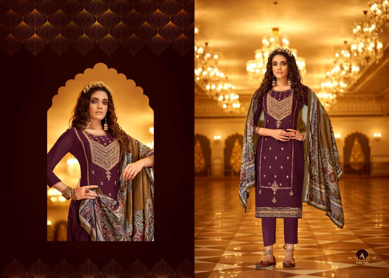 NAWABI BY ZSM 1001 TO 1006 SERIES BEAUTIFUL SUITS COLORFUL STYLISH FANCY CASUAL WEAR & ETHNIC WEAR PURE VELVET EMBROIDERED DRESSES AT WHOLESALE PRICE