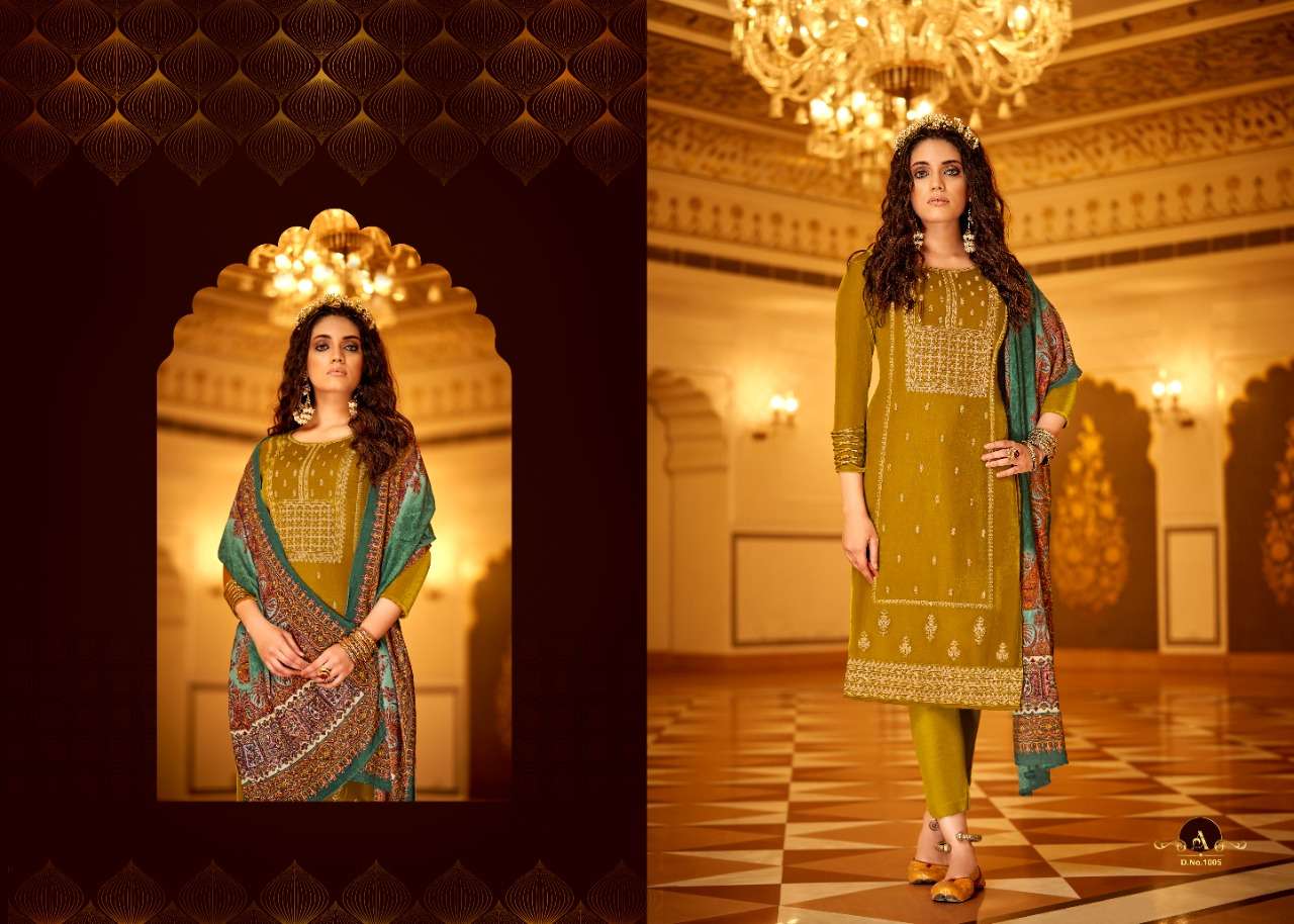 NAWABI BY ZSM 1001 TO 1006 SERIES BEAUTIFUL SUITS COLORFUL STYLISH FANCY CASUAL WEAR & ETHNIC WEAR PURE VELVET EMBROIDERED DRESSES AT WHOLESALE PRICE