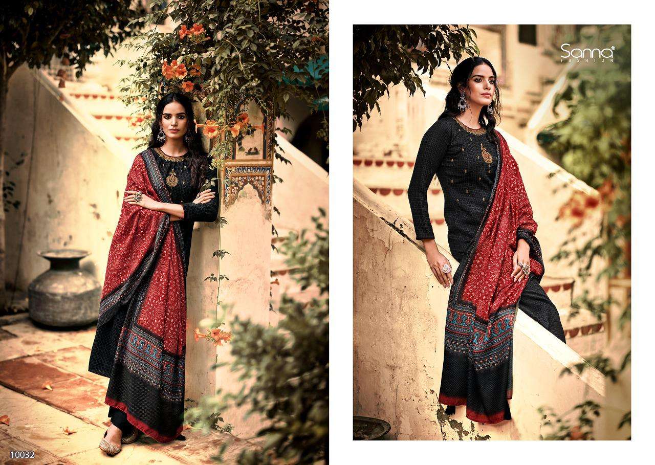 FASILAH BY SANNA FASHION 10031 TO 10040 SERIES BEAUTIFUL STYLISH SHARARA SUITS FANCY COLORFUL CASUAL WEAR & ETHNIC WEAR & READY TO WEAR PURE PASHMINA DIGITAL PRINT DRESSES AT WHOLESALE PRICE
