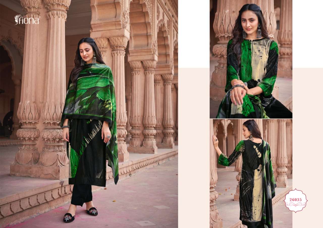 MAKHMALI BY FIONA 26031 TO 26036 SERIES BEAUTIFUL SUITS COLORFUL STYLISH FANCY CASUAL WEAR & ETHNIC WEAR VELVET DIGITAL PRINT DRESSES AT WHOLESALE PRICE