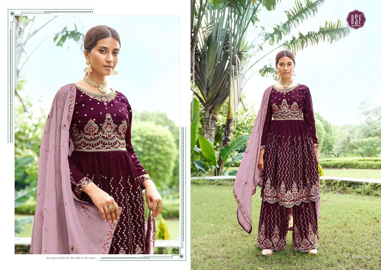 KANCHI BY RIDDHI SIDDHI FASHION 21001 TO 21004 SERIES BEAUTIFUL SUITS COLORFUL STYLISH FANCY CASUAL WEAR & ETHNIC WEAR PURE CHINNON SILK EMBROIDERED DRESSES AT WHOLESALE PRICE