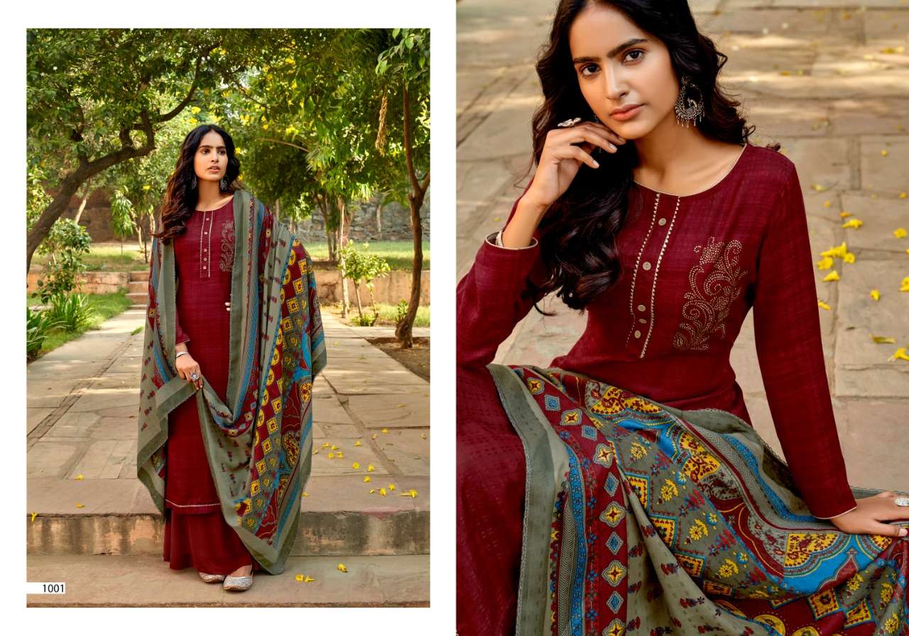 FROST BY SWEETY FASHION 1001 TO 1008 SERIES BEAUTIFUL STYLISH SUITS FANCY COLORFUL CASUAL WEAR & ETHNIC WEAR & READY TO WEAR PASHMINA PRINTED DRESSES AT WHOLESALE PRICE