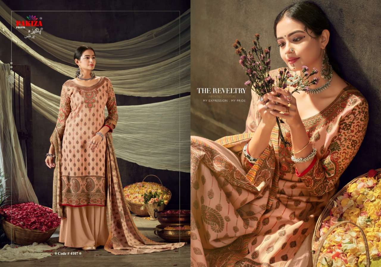 PACHMINA VOL-41 BY PAKIZA PRINTS 4101 TO 4108 SERIES BEAUTIFUL STYLISH SUITS FANCY COLORFUL CASUAL WEAR & ETHNIC WEAR & READY TO WEAR PACHMINA PRINTED DRESSES AT WHOLESALE PRICE