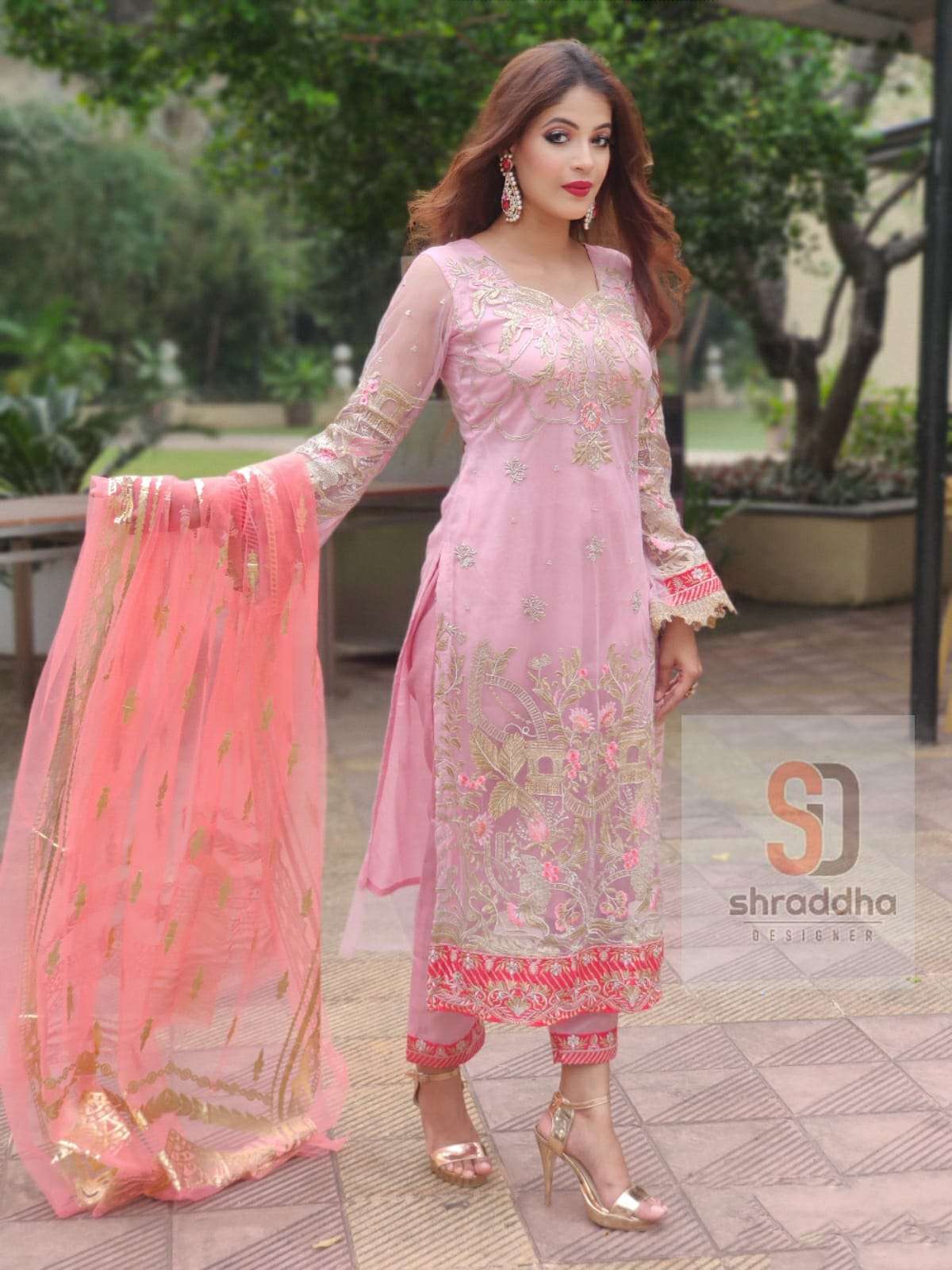 SHRADDHA DESIGNER HIT DESIGN 204 BY SHRADDHA DESIGNER PAKISTANI SUITS BEAUTIFUL FANCY COLORFUL STYLISH PARTY WEAR & OCCASIONAL WEAR HEAVY NET EMBROIDERED DRESSES AT WHOLESALE PRICE