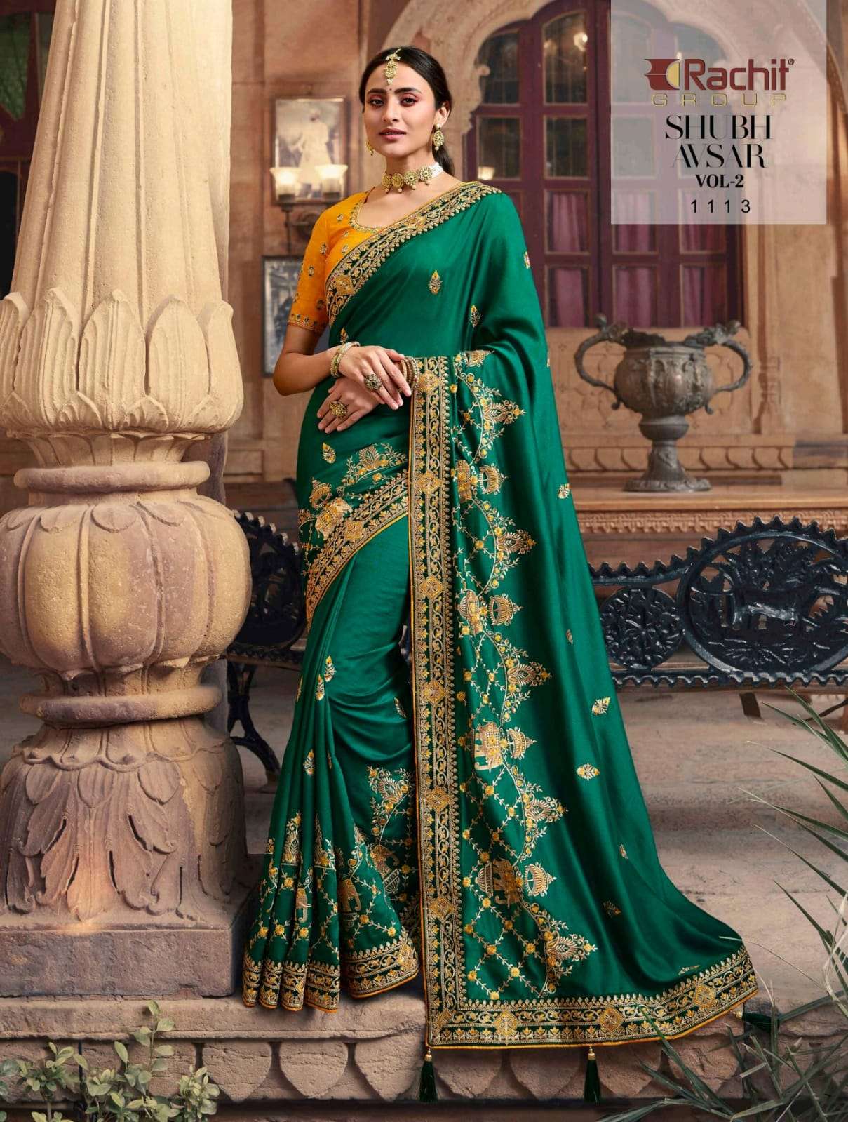 SHUBH AVSAR VOL-2 BY RACHIT 1101 TO 1114 SERIES COLORFUL BEAUTIFUL FANCY PARTY WEAR & TRADITIONAL WEAR FANCY SAREES AT WHOLESALE PRICE