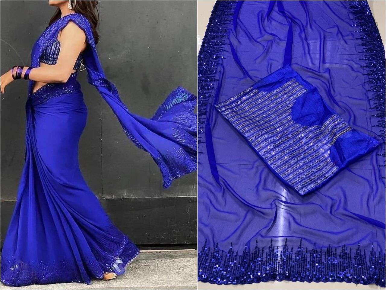 SONIYA BY INDO VASTRA INDIAN TRADITIONAL WEAR COLLECTION BEAUTIFUL STYLISH FANCY COLORFUL PARTY WEAR & OCCASIONAL WEAR GEORGETTE SAREES AT WHOLESALE PRICE