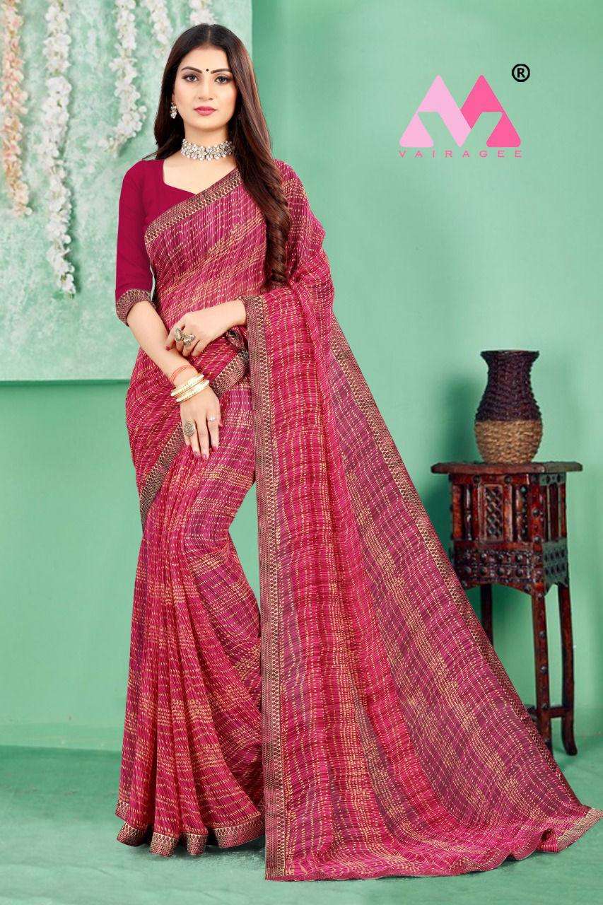 SARASWATI VOL-8 BY VAIRAGEE 801 TO 809 SERIES INDIAN TRADITIONAL WEAR COLLECTION BEAUTIFUL STYLISH FANCY COLORFUL PARTY WEAR & OCCASIONAL WEAR ROYAL GEORGETTE SAREES AT WHOLESALE PRICE