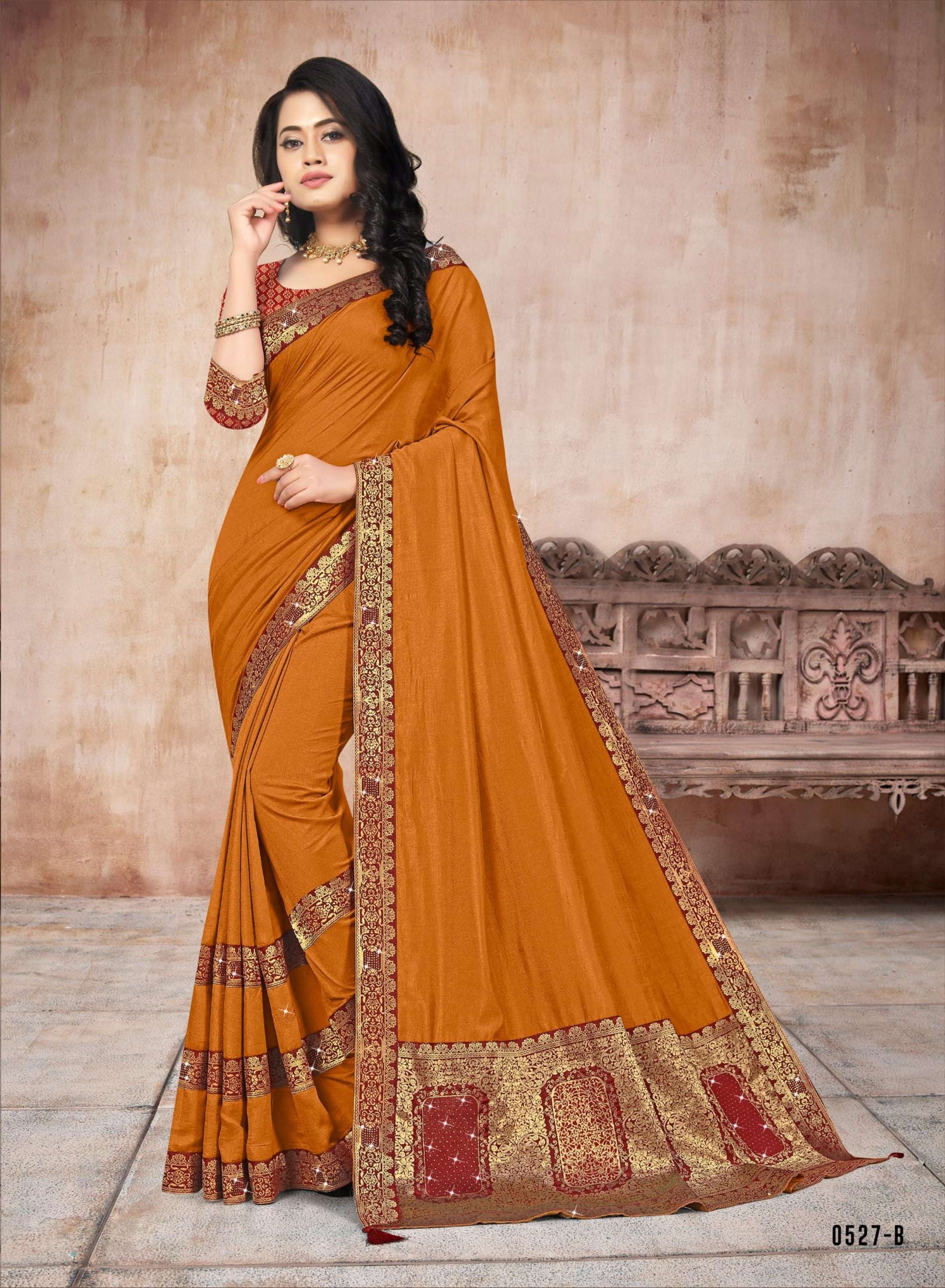 RAM SETU BY INDIAN WOMEN 0527-A TO 0527-F SERIES INDIAN TRADITIONAL WEAR COLLECTION BEAUTIFUL STYLISH FANCY COLORFUL PARTY WEAR & OCCASIONAL WEAR VICHITRA SILK SAREES AT WHOLESALE PRICE