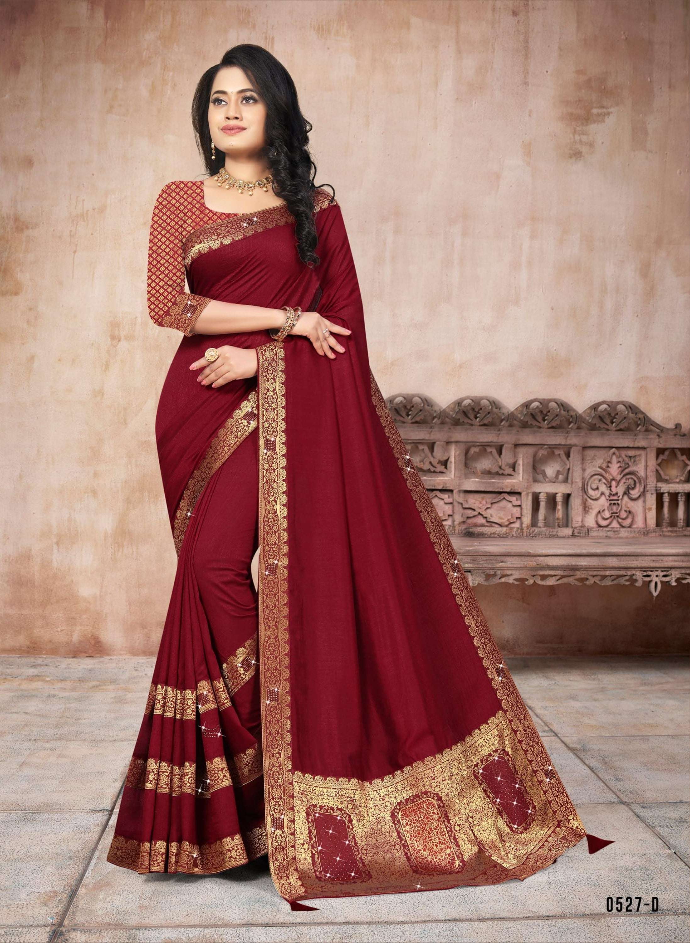 RAM SETU BY INDIAN WOMEN 0527-A TO 0527-F SERIES INDIAN TRADITIONAL WEAR COLLECTION BEAUTIFUL STYLISH FANCY COLORFUL PARTY WEAR & OCCASIONAL WEAR VICHITRA SILK SAREES AT WHOLESALE PRICE
