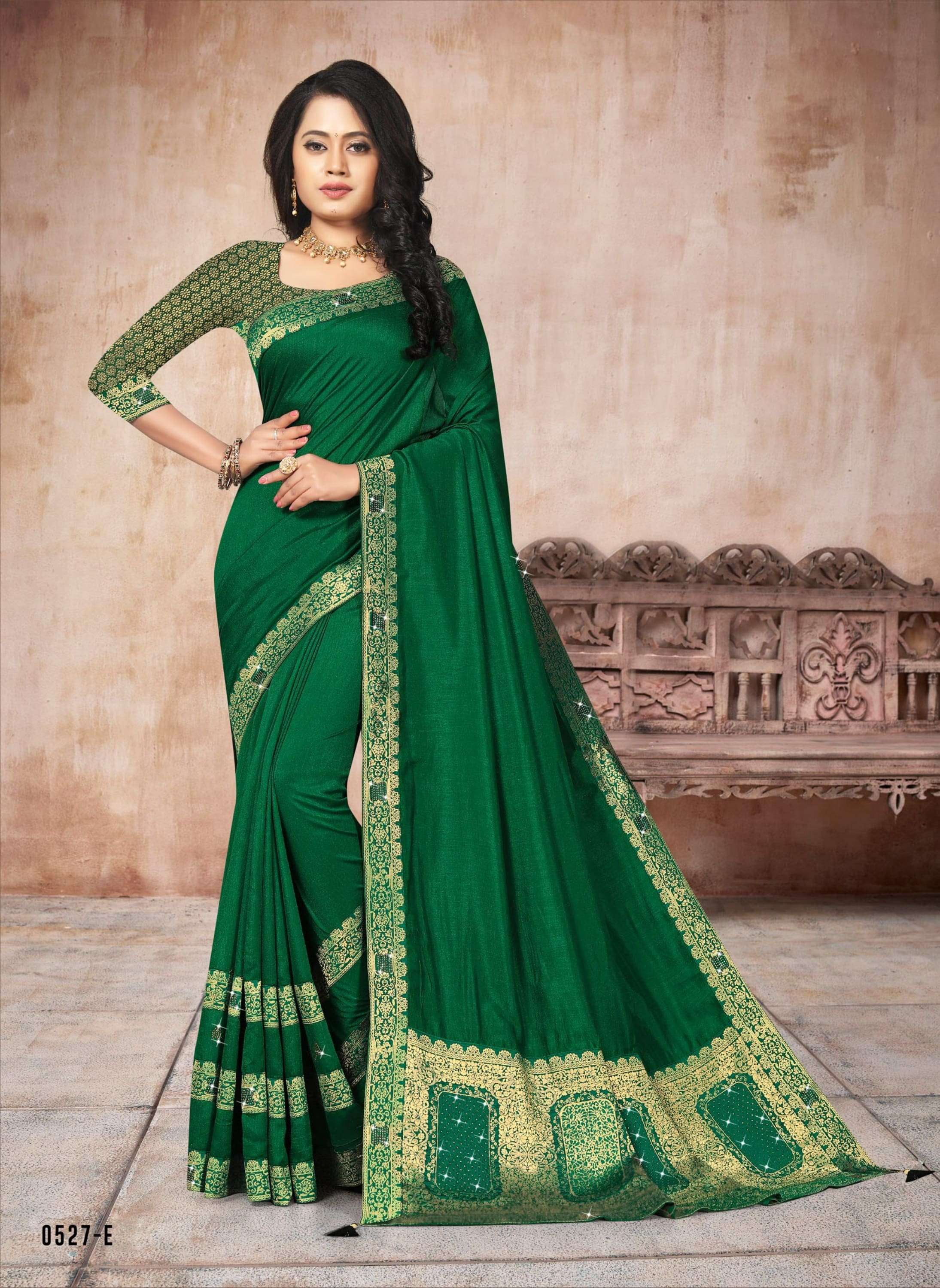 RAM SETU BY INDIAN WOMEN 0527-A TO 0527-F SERIES INDIAN TRADITIONAL WEAR COLLECTION BEAUTIFUL STYLISH FANCY COLORFUL PARTY WEAR & OCCASIONAL WEAR VICHITRA SILK SAREES AT WHOLESALE PRICE