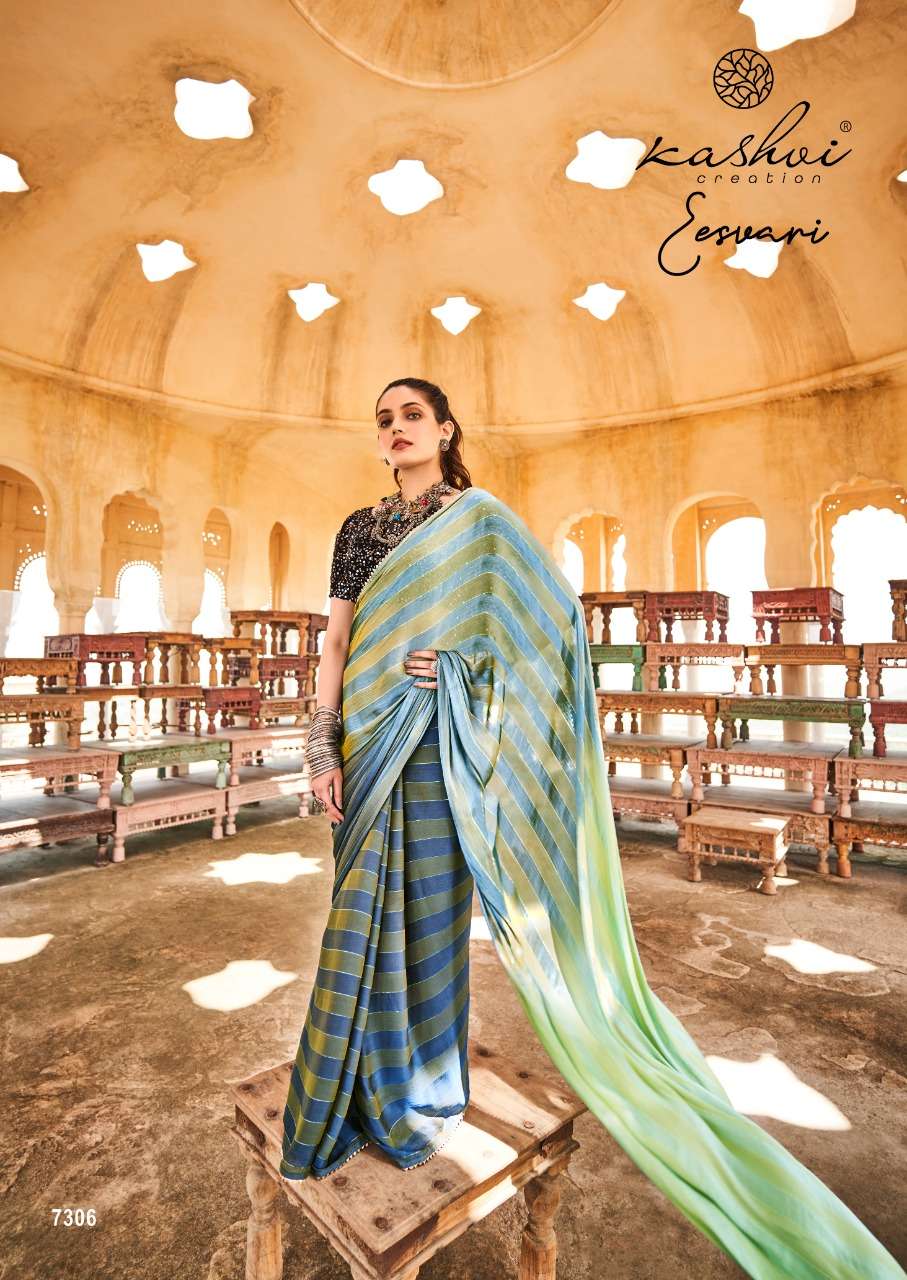 EESVARI BY KASHVI CREATION 7301 TO 7310 SERIES INDIAN TRADITIONAL WEAR COLLECTION BEAUTIFUL STYLISH FANCY COLORFUL PARTY WEAR & OCCASIONAL WEAR SATIN SAREES AT WHOLESALE PRICE
