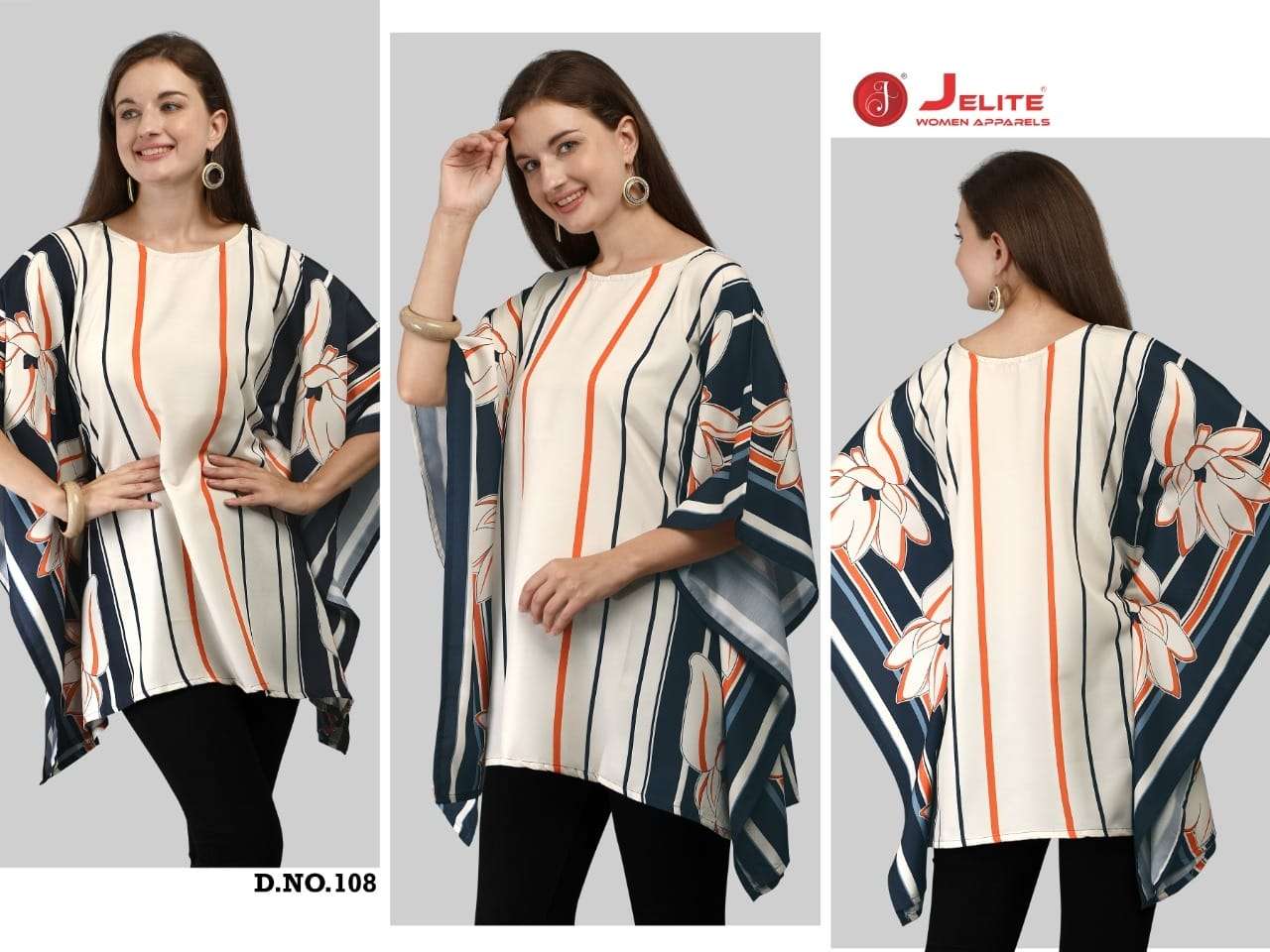 KAFTAN TUNICS BY JELITE 101 TO 108 SERIES BEAUTIFUL STYLISH FANCY COLORFUL CASUAL WEAR & ETHNIC WEAR HEAVY RAYON DIGITAL PRINT TOPS AT WHOLESALE PRICE