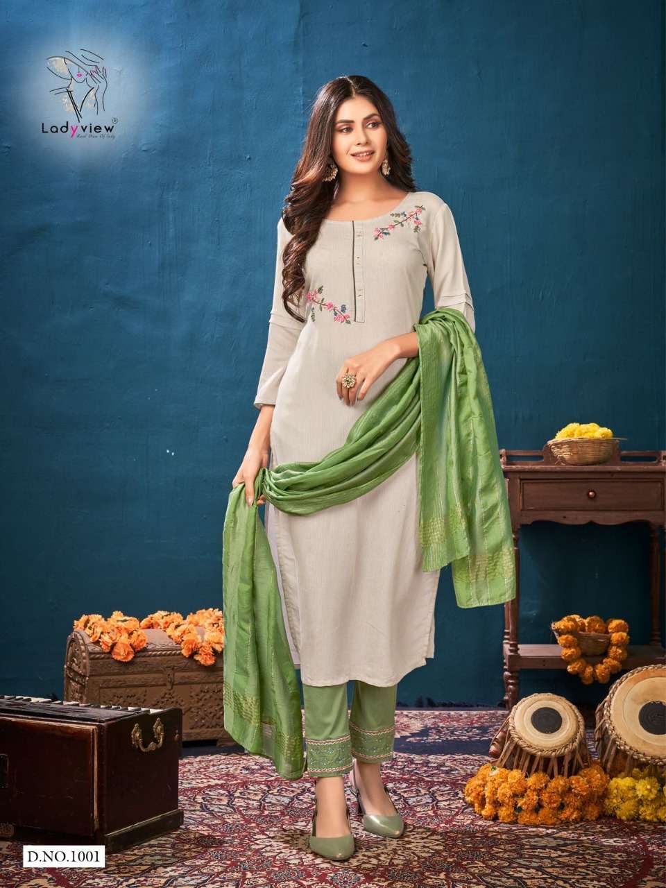 SARANGI BY LADY VIEW 1001 TO 1004 SERIES BEAUTIFUL SUITS COLORFUL STYLISH FANCY CASUAL WEAR & ETHNIC WEAR VISCOSE WITH WORK DRESSES AT WHOLESALE PRICE
