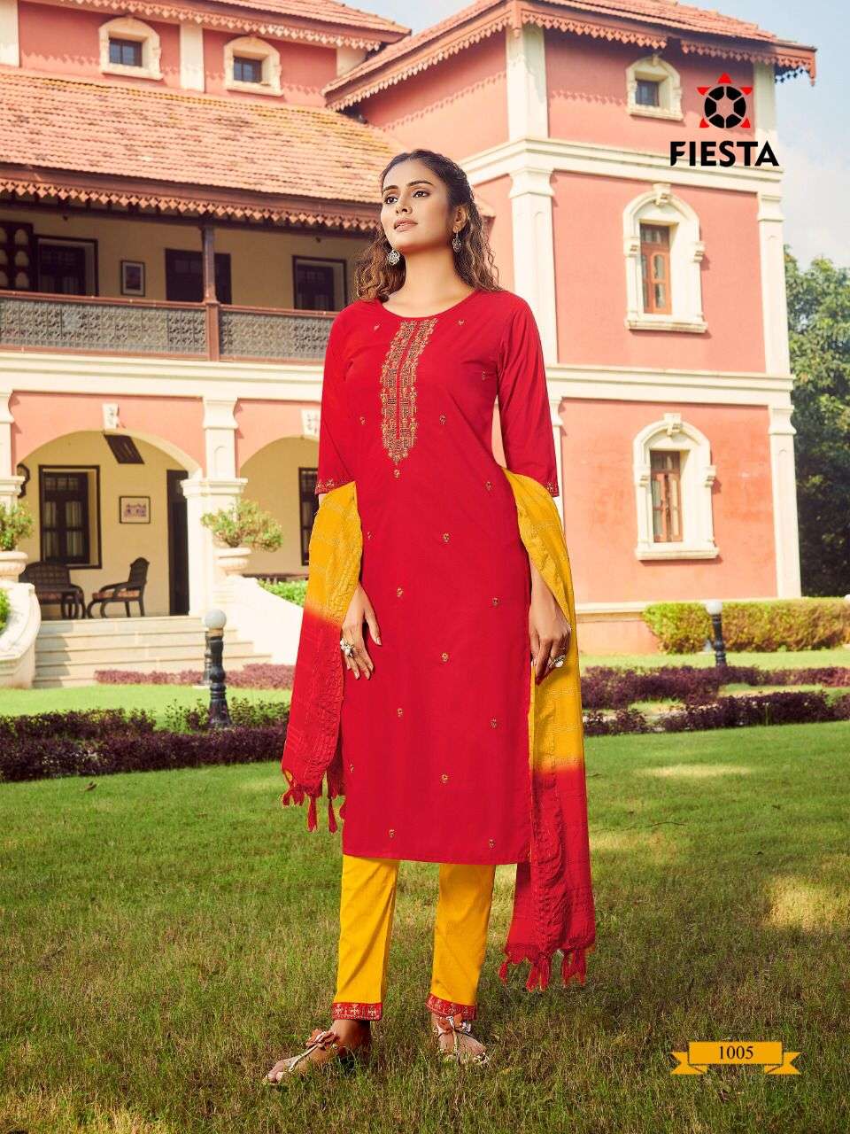GULBAAG BY FIESTA 1001 TO 1007 SERIES BEAUTIFUL SUITS COLORFUL STYLISH FANCY CASUAL WEAR & ETHNIC WEAR KHADI SILK EMBROIDERED DRESSES AT WHOLESALE PRICE