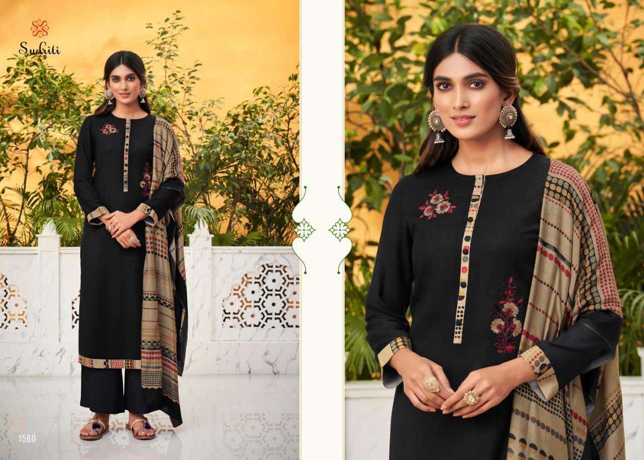SUKUN BY SUDRITI BEAUTIFUL SUITS COLORFUL STYLISH FANCY CASUAL WEAR & ETHNIC WEAR PASHMINA EMBROIDERED DRESSES AT WHOLESALE PRICE