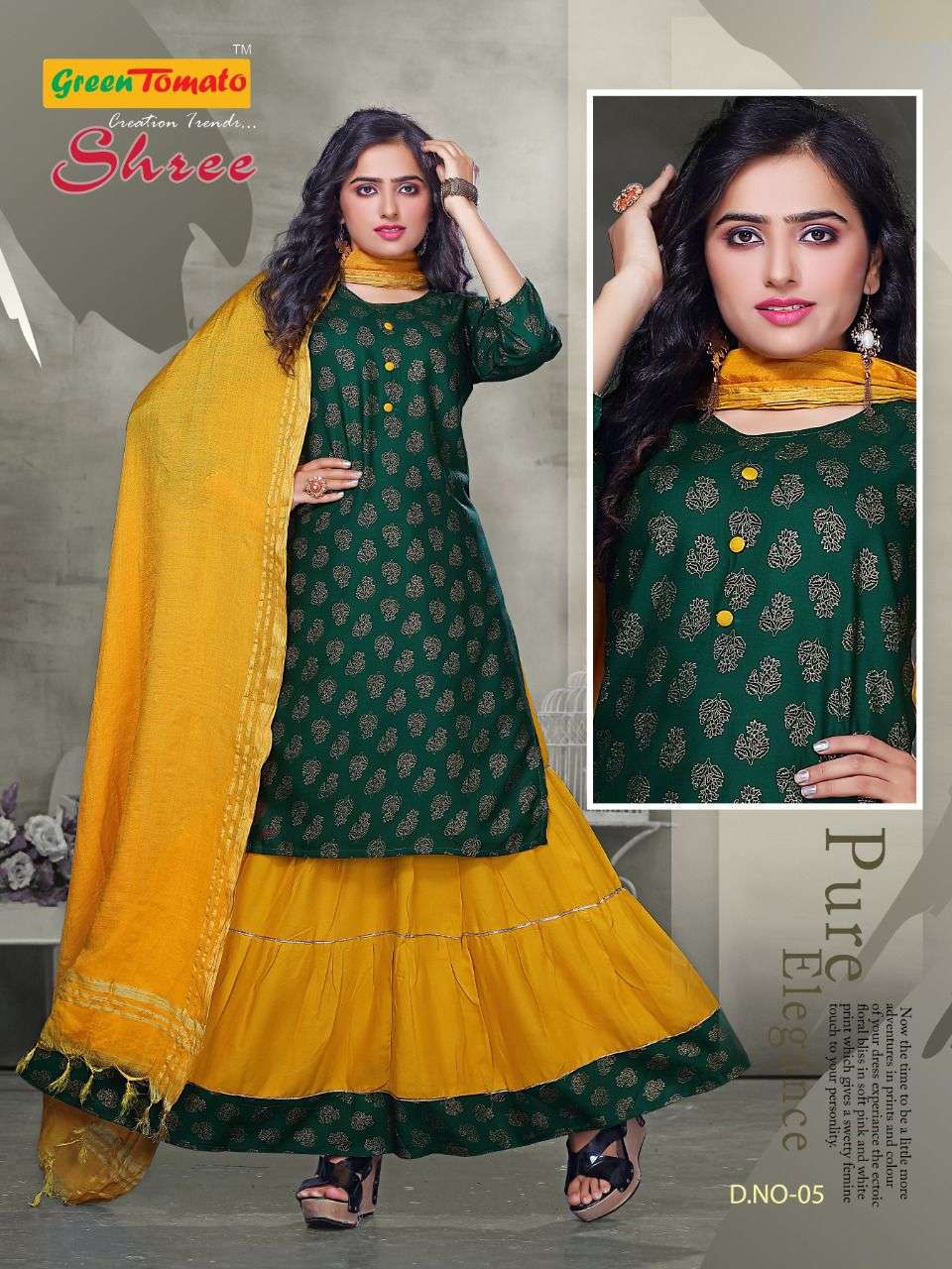SHREE BY GREEN TOMATO 01 TO 08 SERIES BEAUTIFUL SUITS COLORFUL STYLISH FANCY CASUAL WEAR & ETHNIC WEAR HEAVY RAYON DRESSES AT WHOLESALE PRICE