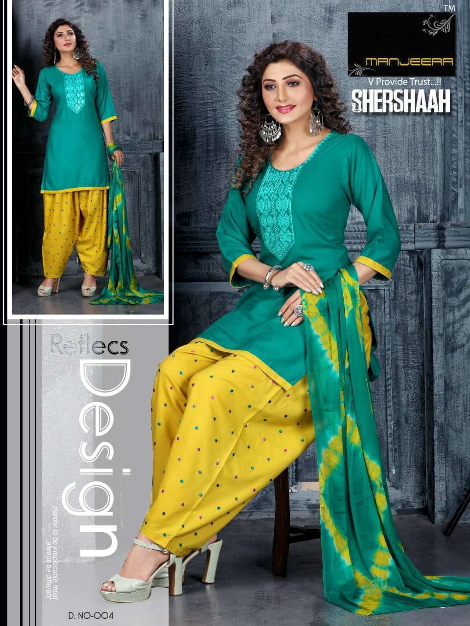 SHERSHAAH BY MANJEERA 001 TO 008 SERIES BEAUTIFUL PATIYALA SUITS COLORFUL STYLISH FANCY CASUAL WEAR & ETHNIC WEAR RAYON DRESSES AT WHOLESALE PRICE